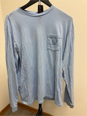 Vineyard Vines Light Blue Long-Sleeve Pocket Tee